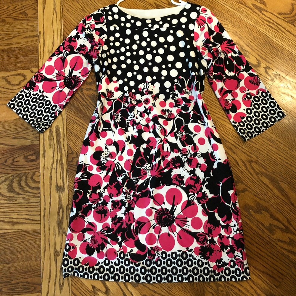 Floral and Polka Dot Sequin Hearts Formal Dress